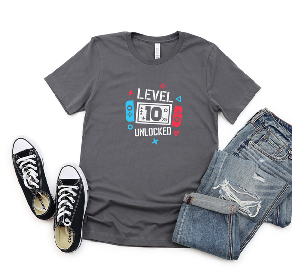 10th Birthday Boy Ten Year Old - Gaming Kids DTF Transfer - Gift Do it Yourself Iron On Heat Press Shirt Any Material Long Lasting Full Colour