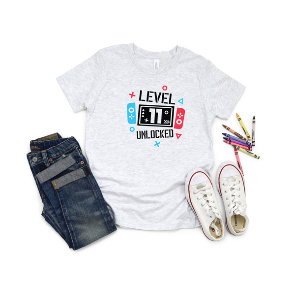 11th Birthday Boy Eleven Year Old - Gaming Kids DTF Transfer - Gift Do it Yourself Iron On Heat Press Shirt Any Material Long Lasting Full Colour