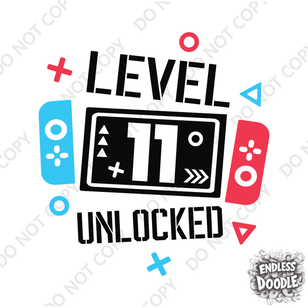 11th Birthday Boy Eleven Year Old - Gaming Kids DTF Transfer - Gift Do it Yourself Iron On Heat Press Shirt Any Material Long Lasting Full Colour