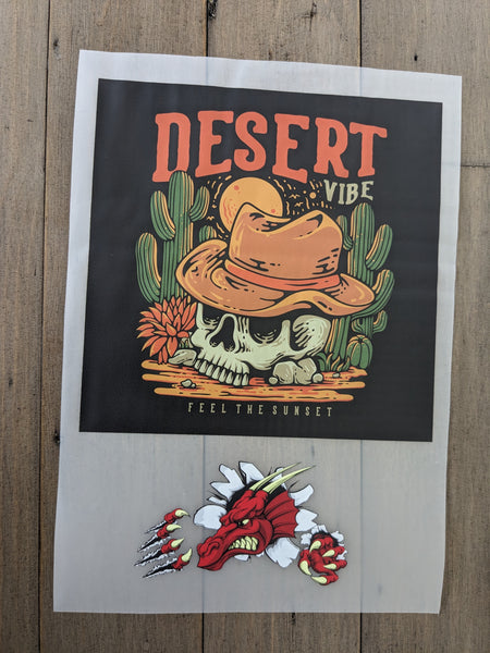 DTF Transfers Custom Printed A5 A4 A3 Metre & Half Metre 1m