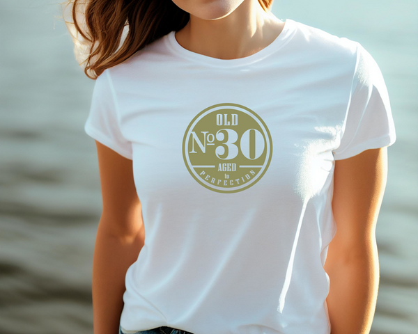 30th Birthday DTF Transfer - Old No. 30 - Do it Yourself Iron On Heat Press 30 Birthday Shirt Any Material Long Lasting Full Colour