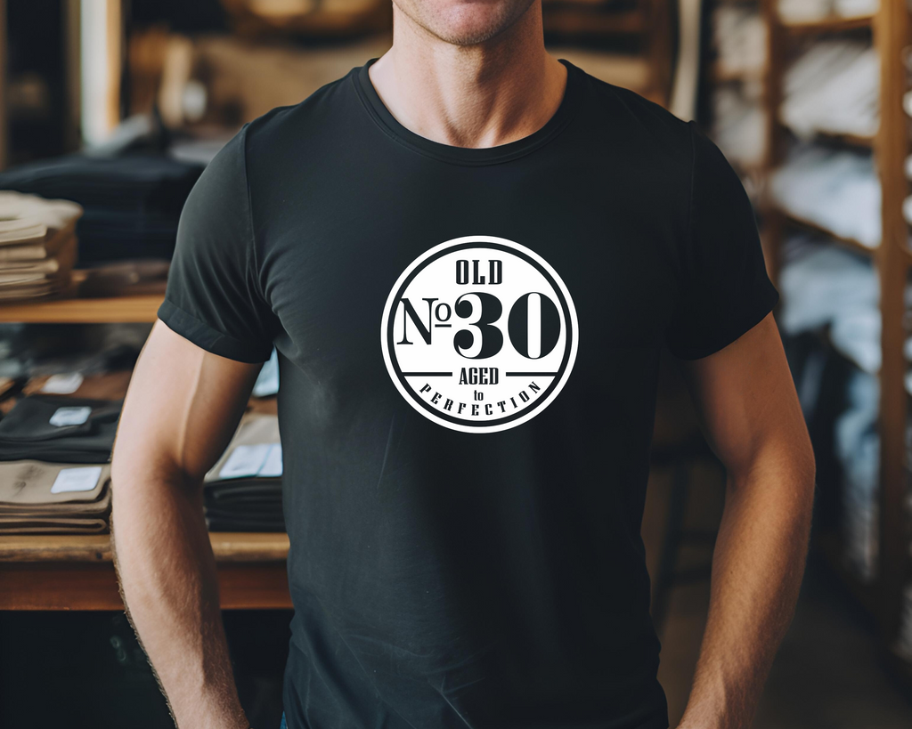 30th Birthday DTF Transfer - Old No. 30 - Do it Yourself Iron On Heat Press 30 Birthday Shirt Any Material Long Lasting Full Colour