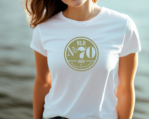 70th Birthday DTF Transfer - Old No. 70 - Do it Yourself Iron On Heat Press 70 Birthday Shirt Any Material Long Lasting Full Colour