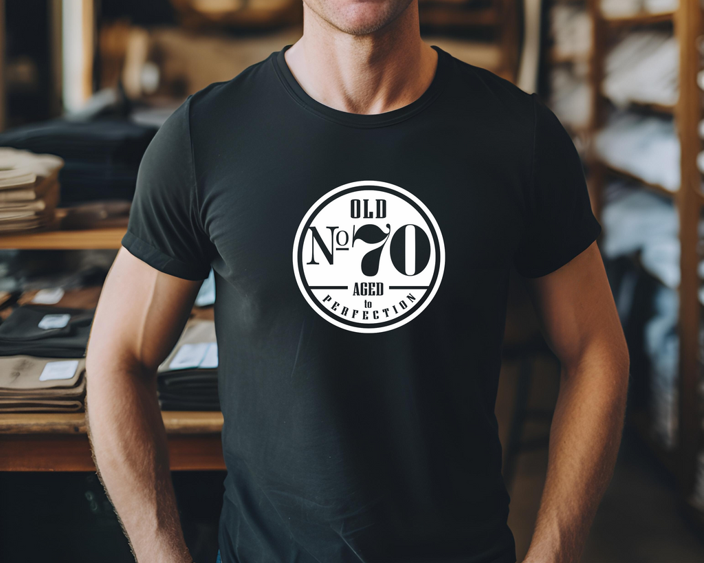 70th Birthday DTF Transfer - Old No. 70 - Do it Yourself Iron On Heat Press 70 Birthday Shirt Any Material Long Lasting Full Colour