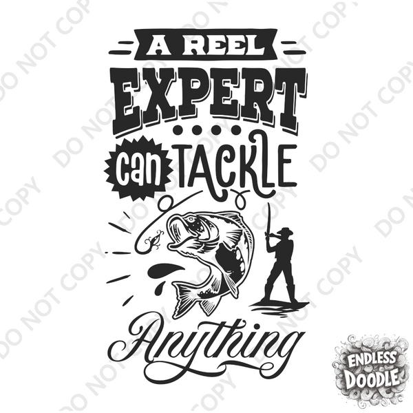 Fishing Fish Angling DTF Transfer - Tackle Anything  - Do it Yourself Iron On Heat Press Hot or Cold Peel Shirt Any Material Long Lasting Full Colour