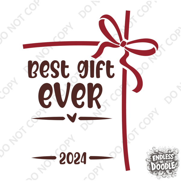 Christmas DTF Transfer - 1st Christmas Best Gift Ever - Do it Yourself Iron On or Heat Press Hot Cold Peel T Shirt Any Material Full Colour