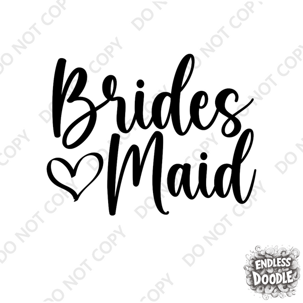 Wedding Hen Do Party DTF Transfer - Bridesmaid - Do it Yourself Iron On Heat Press Hot or Cold Peel Shirt Any Material Long Lasting Full Colour