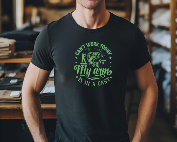 Fishing Fish Angling DTF Transfer - Arm in a Cast  - Do it Yourself Iron On Heat Press Hot or Cold Peel Shirt Any Material Long Lasting Full Colour