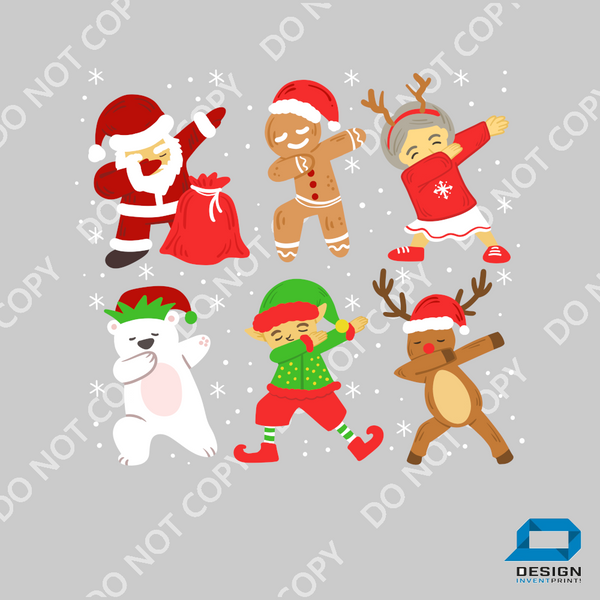 Christmas DTF Transfer - Christmas Dance - Do it Yourself Iron On or Heat Press Hot Cold Peel T Shirt Any Material Full Colour