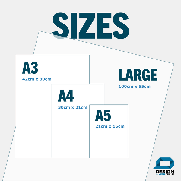 DTF Transfers Custom Printed A5 A4 A3 Metre & Half Metre 1m