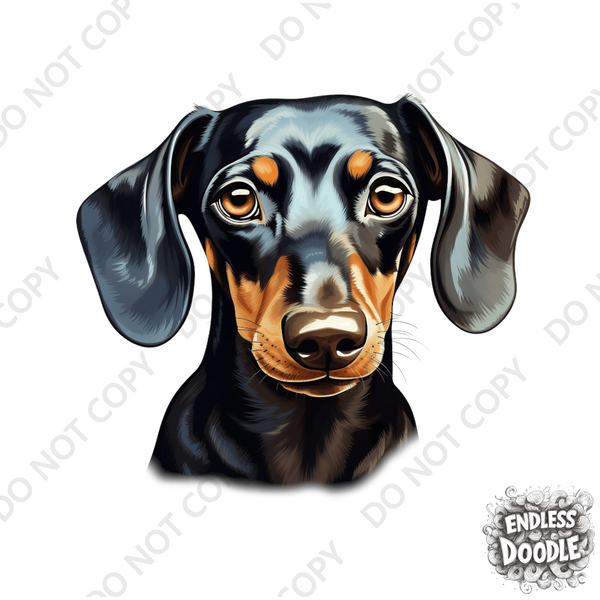 Dachshund Dog DTF Transfer Gift Iron On Transfer Do it Yourself Heat Press Hot Cold Peel for Clothing T Shirt Any Material Long Lasting (DACH053)