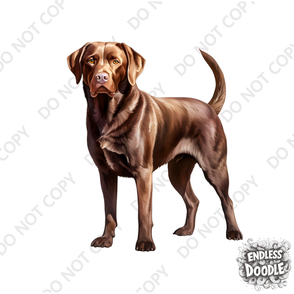 Labrador Dog DTF Transfer Gift Iron On Transfer Do it Yourself Heat Press Hot Cold Peel for Clothing T Shirt Any Material Long Lasting (LABCHOC004)