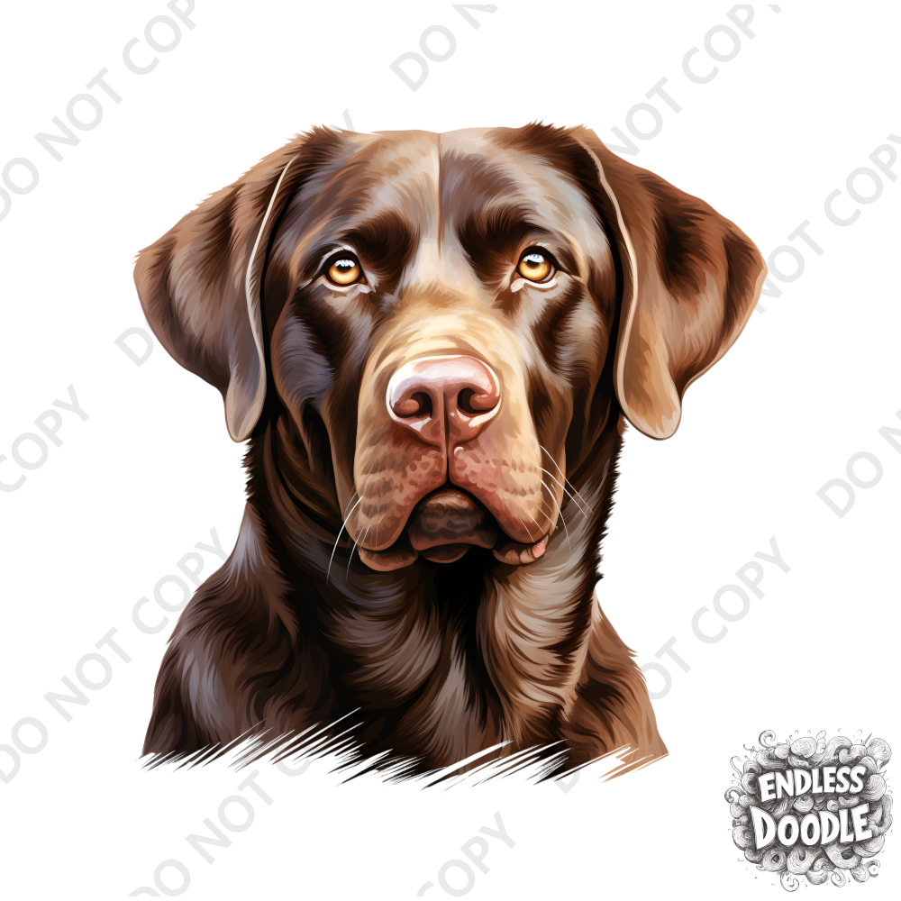 Labrador Dog DTF Transfer Gift Iron On Transfer Do it Yourself Heat Press Hot Cold Peel for Clothing T Shirt Any Material Long Lasting (LABCHOC001)