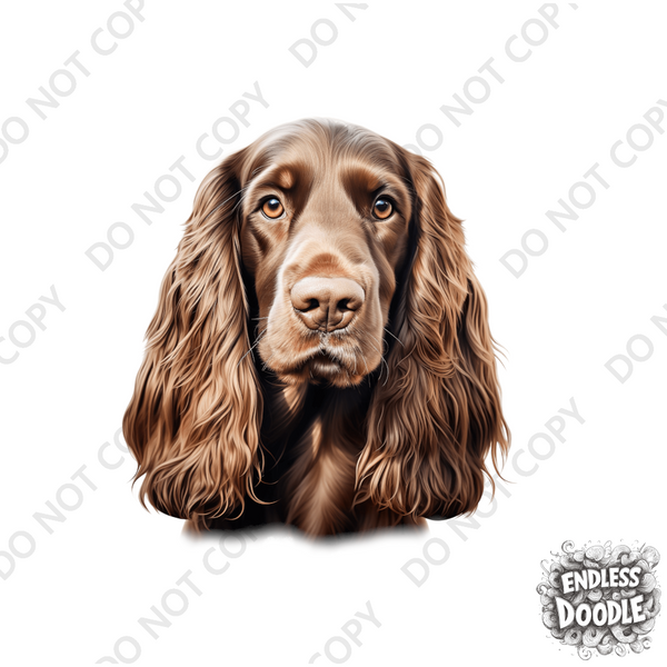 English Cocker Spaniel Dog DTF Transfer Gift Iron On Transfer Do it Yourself Heat Press for Clothing T Shirt Any Material Long Lasting (ECOCKS015)