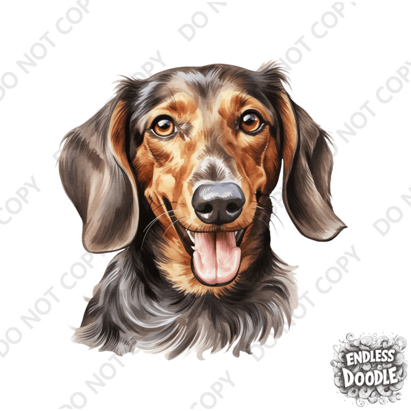 Dachshund Dog DTF Transfer Gift Iron On Transfer Do it Yourself Heat Press Hot Cold Peel for Clothing T Shirt Any Material Long Lasting (DACH052)