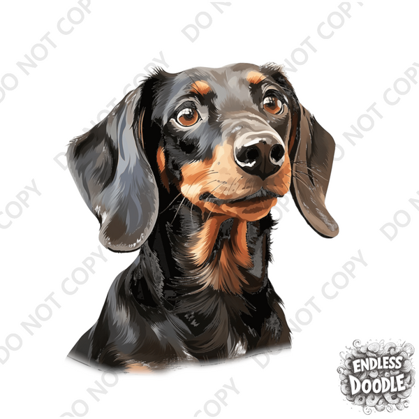 Dachshund Dog DTF Transfer Gift Iron On Transfer Do it Yourself Heat Press Hot Cold Peel for Clothing T Shirt Any Material Long Lasting (DACH049)
