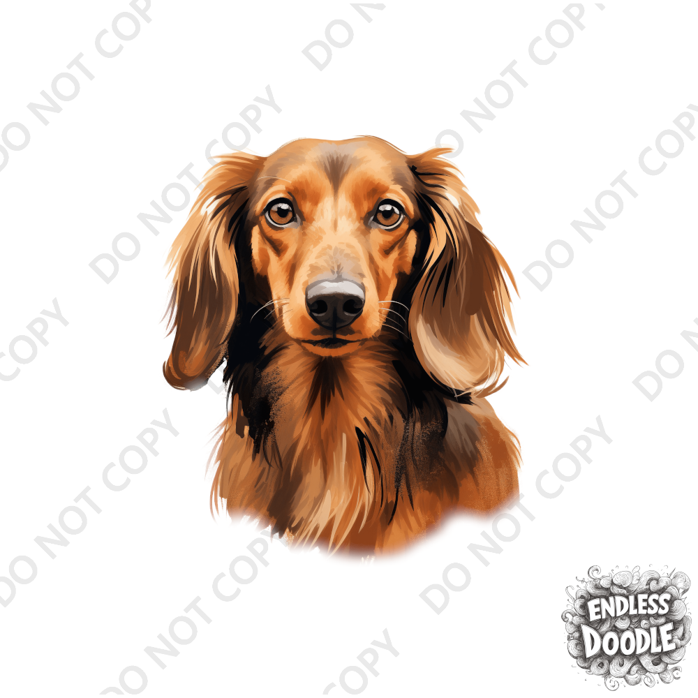 Dachshund Dog DTF Transfer Gift Iron On Transfer Do it Yourself Heat Press Hot Cold Peel for Clothing T Shirt Any Material Long Lasting (DACH055)