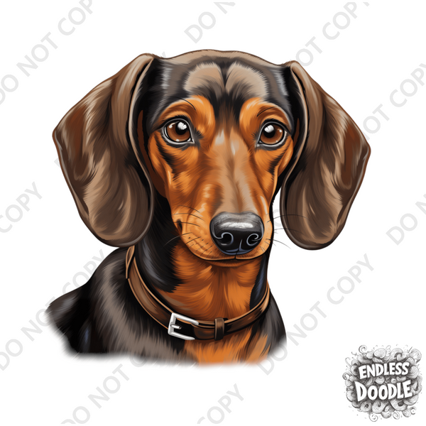 Dachshund Dog DTF Transfer Gift Iron On Transfer Do it Yourself Heat Press Hot Cold Peel for Clothing T Shirt Any Material Long Lasting (DACH051)
