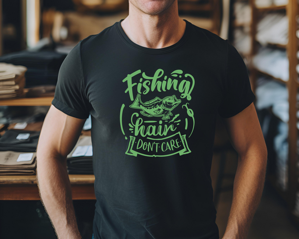 Fishing Fish Angling DTF Transfer -  Fishing Hair - Do it Yourself Iron On Heat Press Hot or Cold Peel Shirt Any Material Long Lasting Full Colour