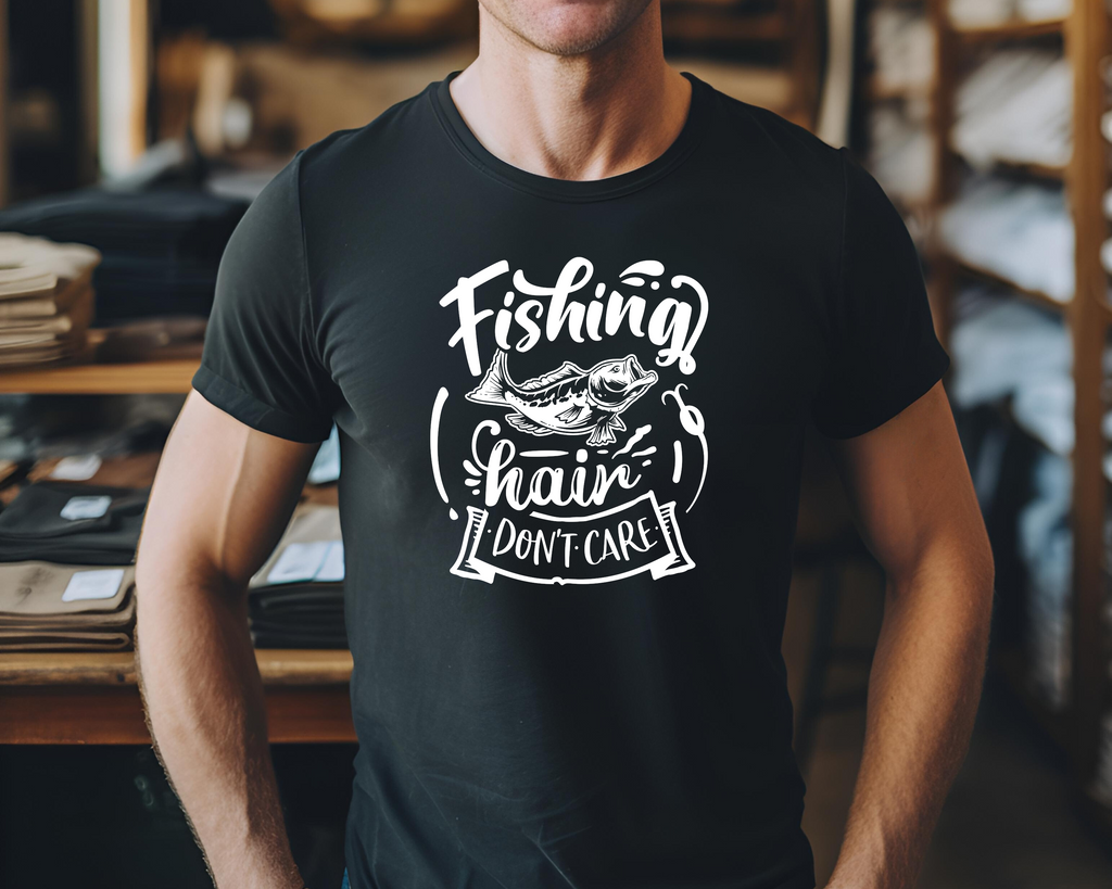 Fishing Fish Angling DTF Transfer -  Fishing Hair - Do it Yourself Iron On Heat Press Hot or Cold Peel Shirt Any Material Long Lasting Full Colour