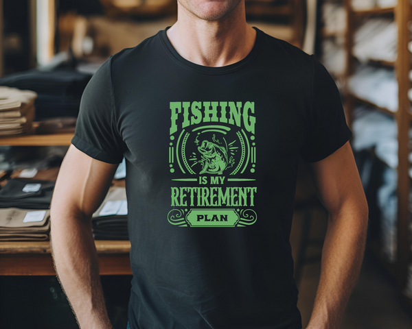 Fishing Fish Angling DTF Transfer -  Fishing Is My Retirement- Do it Yourself Iron On Heat Press Hot or Cold Peel Shirt Any Material Long Lasting Full Colour