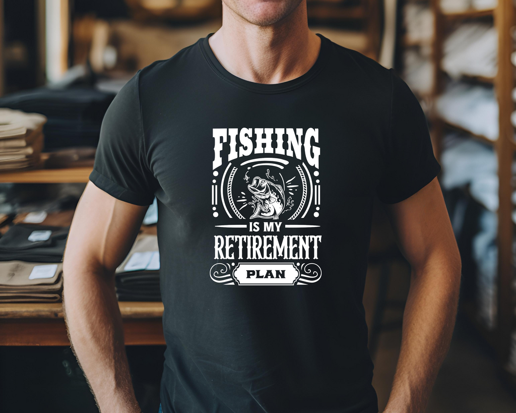 Fishing Fish Angling DTF Transfer -  Fishing Is My Retirement- Do it Yourself Iron On Heat Press Hot or Cold Peel Shirt Any Material Long Lasting Full Colour