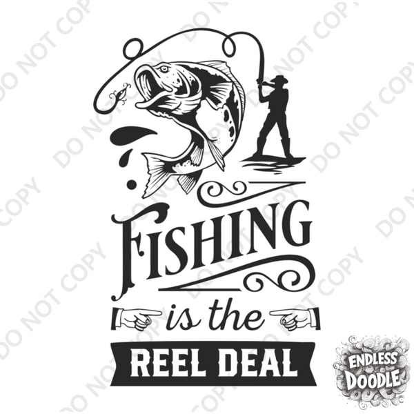 Fishing Fish Angling DTF Transfer -Good Things Come to Those that Bait - Do it Yourself Iron On Heat Press Hot or Cold Peel Shirt Any Material Long Lasting Full Colour