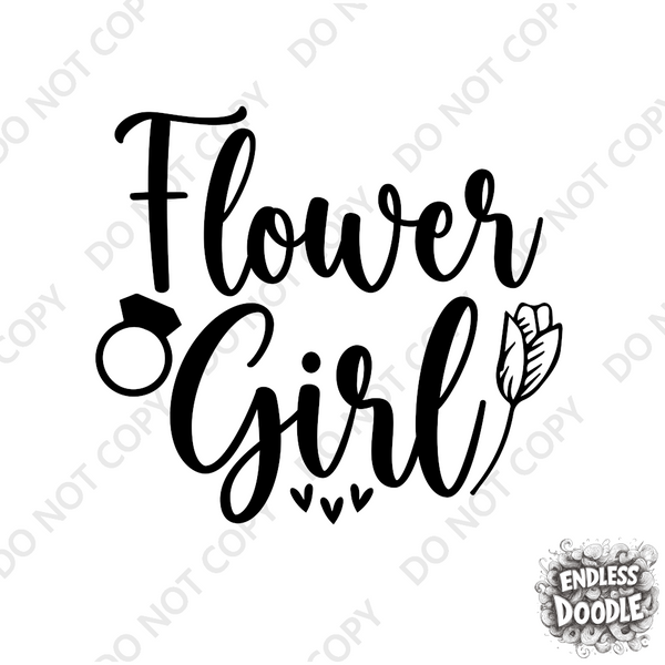 Wedding Hen Do Party DTF Transfer - Flowergirl - Do it Yourself Iron On Heat Press Hot or Cold Peel Shirt Any Material Long Lasting Full Colour