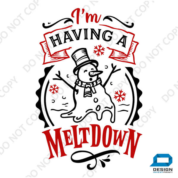 Christmas DTF Transfer - Christmas Meltdown - Do it Yourself Iron On or Heat Press Hot Cold Peel T Shirt Any Material Full Colour