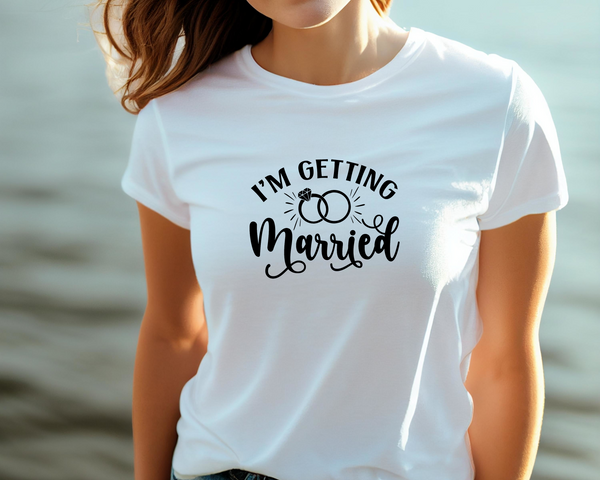 Wedding Hen Do Party DTF Transfer - I'm Getting Married - Do it Yourself Iron On Heat Press Hot or Cold Peel Shirt Any Material Long Lasting Full Colour