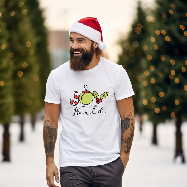 Christmas DTF Transfer - Joy to the World - Do it Yourself Iron On or Heat Press Hot Cold Peel T Shirt Any Material Full Colour