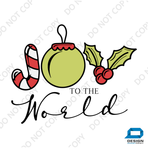 Christmas DTF Transfer - Joy to the World - Do it Yourself Iron On or Heat Press Hot Cold Peel T Shirt Any Material Full Colour