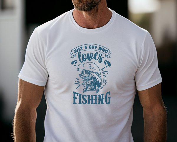 Fishing Fish Angling DTF Transfer -Guy Who Loves Fishing - Do it Yourself Iron On Heat Press Hot or Cold Peel Shirt Any Material Long Lasting Full Colour