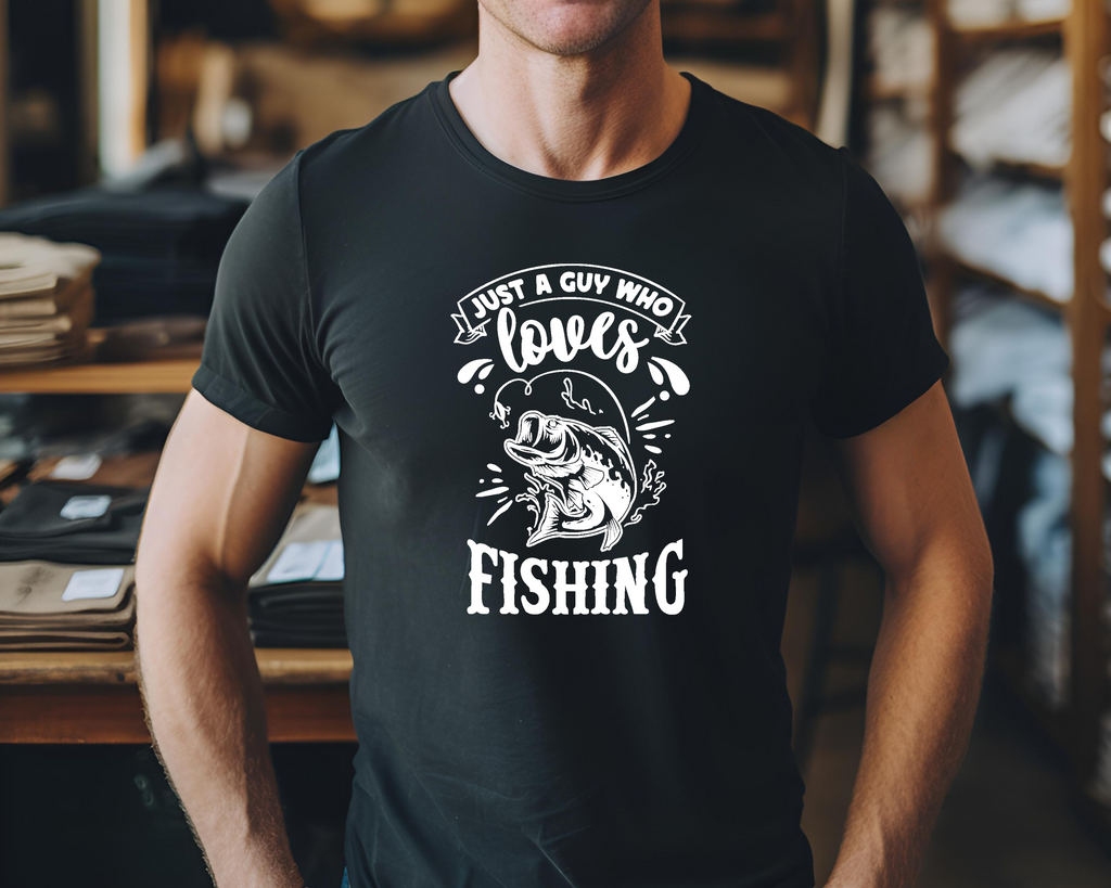 Fishing Fish Angling DTF Transfer -Guy Who Loves Fishing - Do it Yourself Iron On Heat Press Hot or Cold Peel Shirt Any Material Long Lasting Full Colour