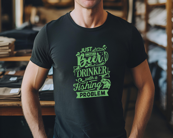 Fishing Fish Angling DTF Transfer - Just Another Beer - Do it Yourself Iron On Heat Press Hot or Cold Peel Shirt Any Material Long Lasting Full Colour