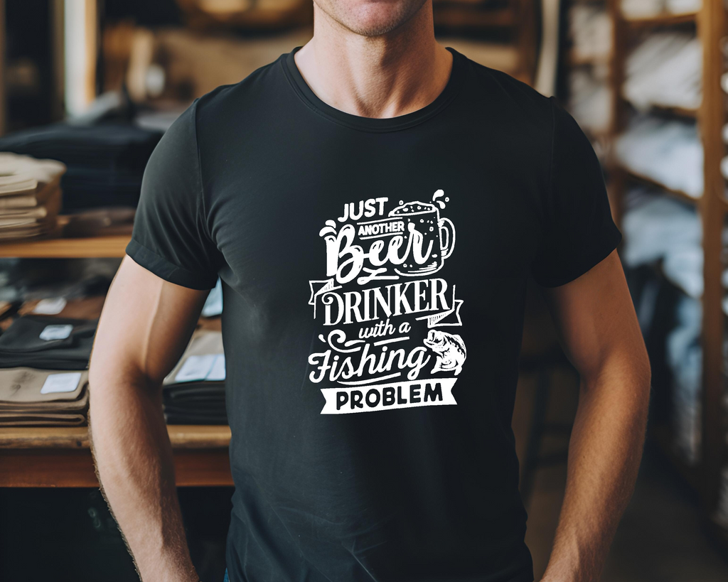 Fishing Fish Angling DTF Transfer - Just Another Beer - Do it Yourself Iron On Heat Press Hot or Cold Peel Shirt Any Material Long Lasting Full Colour