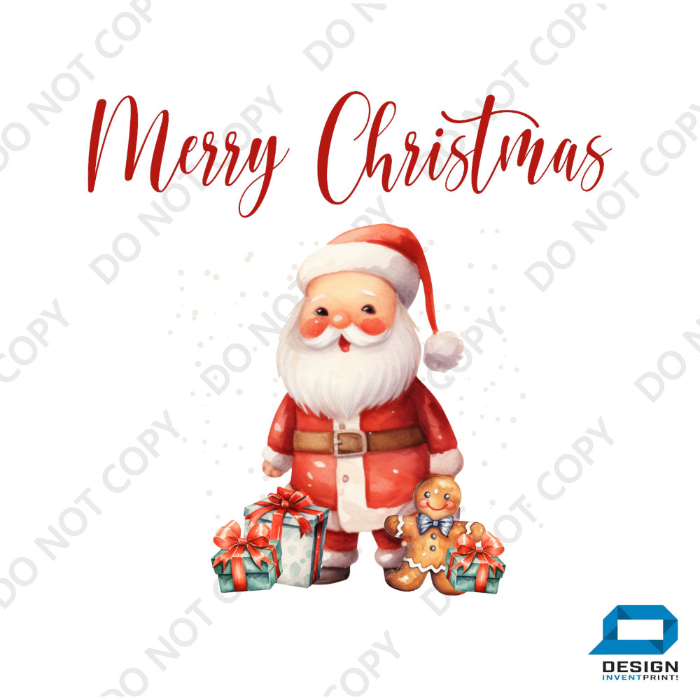 Christmas DTF Transfer - Merry Christmas Santa - Do it Yourself Iron On or Heat Press Hot Cold Peel T Shirt Any Material Full Colour