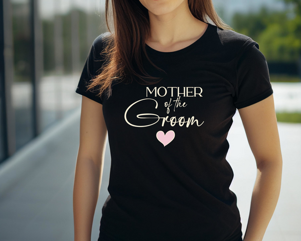 Wedding Hen Do Party DTF Transfer - Mother of Groom Pink Heart - Do it Yourself Iron On Heat Press Hot or Cold Peel Shirt Any Material Long Lasting Full Colour