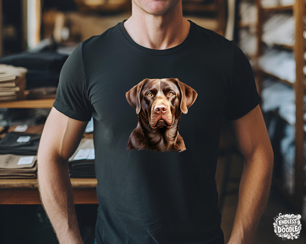Labrador Dog DTF Transfer Gift Iron On Transfer Do it Yourself Heat Press Hot Cold Peel for Clothing T Shirt Any Material Long Lasting (LABCHOC001)