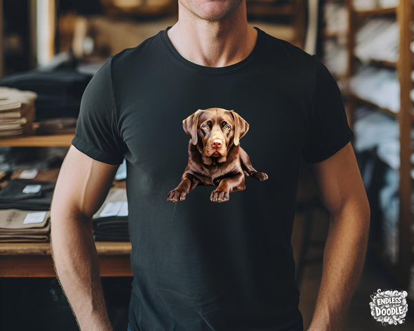 Labrador Dog DTF Transfer Gift Iron On Transfer Do it Yourself Heat Press Hot Cold Peel for Clothing T Shirt Any Material Long Lasting (LABCHOC007)