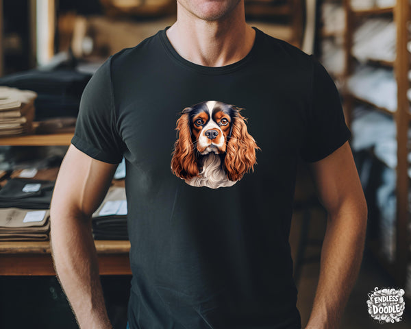 Cavalier King Charles Spaniel Dog DTF Transfer Gift Iron On Transfer Do it Yourself Heat Press for Clothing T Shirt Any Material Long Lasting (KCCS038)