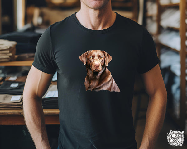 Labrador Dog DTF Transfer Gift Iron On Transfer Do it Yourself Heat Press Hot Cold Peel for Clothing T Shirt Any Material Long Lasting (LABCHOC010)