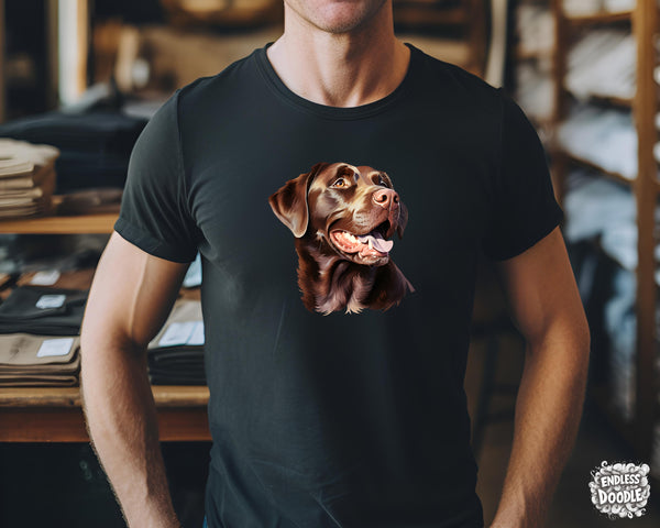 Labrador Dog DTF Transfer Gift Iron On Transfer Do it Yourself Heat Press Hot Cold Peel for Clothing T Shirt Any Material Long Lasting (LABCHOC005)