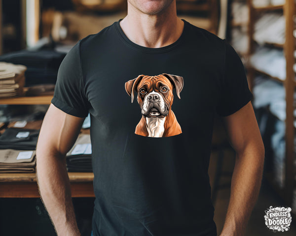 Boxer Dog DTF Transfer Gift Iron On Transfer Do it Yourself Heat Press for Clothing T Shirt Any Material Long Lasting (BOXER020)