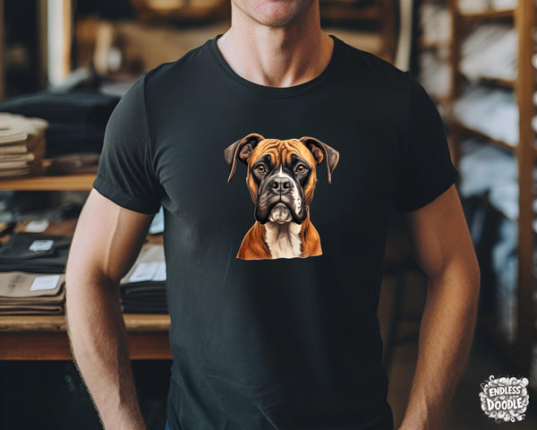 Boxer Dog DTF Transfer Gift Iron On Transfer Do it Yourself Heat Press for Clothing T Shirt Any Material Long Lasting (BOXER018)