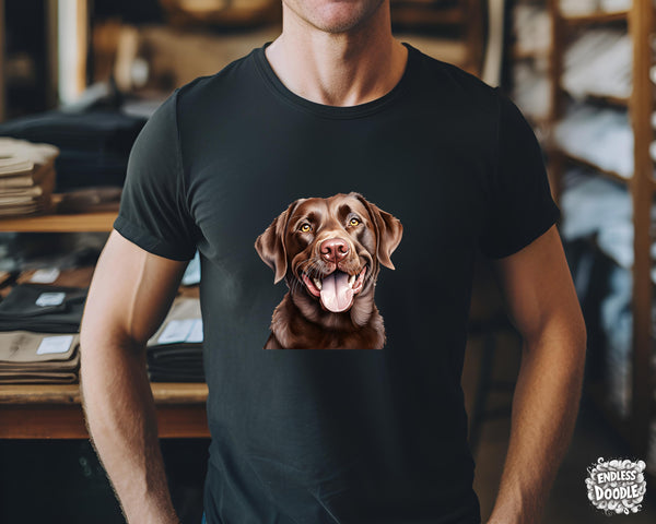 Labrador Dog DTF Transfer Gift Iron On Transfer Do it Yourself Heat Press Hot Cold Peel for Clothing T Shirt Any Material Long Lasting (LABCHOC008)