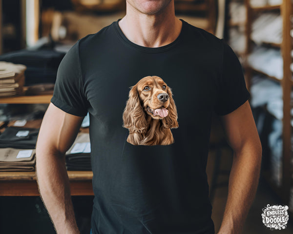 English Cocker Spaniel Dog DTF Transfer Gift Iron On Transfer Do it Yourself Heat Press for Clothing T Shirt Any Material Long Lasting (ECOCKS013)