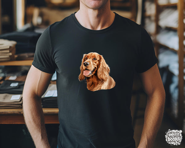 English Cocker Spaniel Dog DTF Transfer Gift Iron On Transfer Do it Yourself Heat Press for Clothing T Shirt Any Material Long Lasting (ECOCKS012)