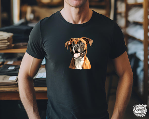 Boxer Dog DTF Transfer Gift Iron On Transfer Do it Yourself Heat Press for Clothing T Shirt Any Material Long Lasting (BOXER016)