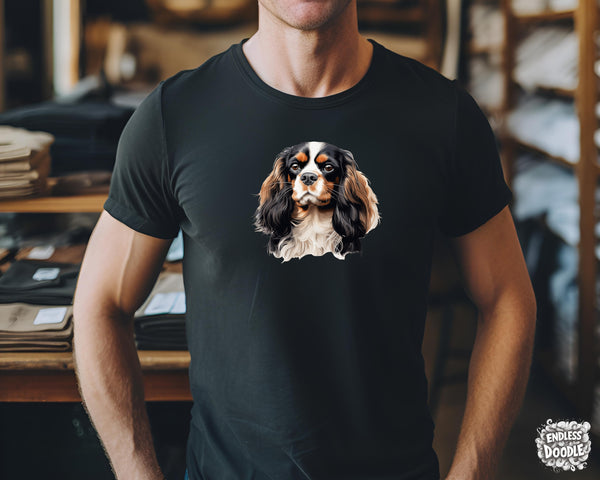 Cavalier King Charles Spaniel Dog DTF Transfer Gift Iron On Transfer Do it Yourself Heat Press for Clothing T Shirt Any Material Long Lasting (KCCS027)